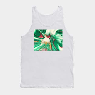 Green and Red Floral Spin Tank Top